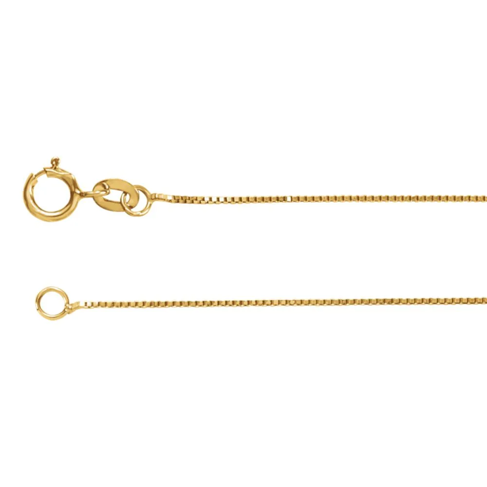 14k Yellow Gold .55mm Solid Box 7" Chain