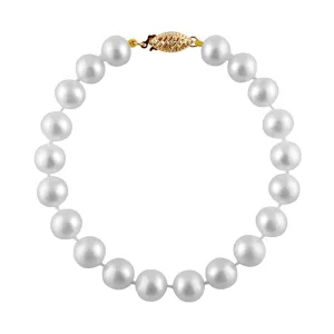 14K Yellow Gold Clasp (8mm) Freshwater Pearl Bracelet