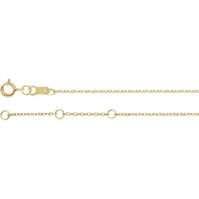 14K Yellow Gold Lab-Grown Blue Sapphire Bezel-Set Solitaire 6 1/2-7 1/2" Bracelet
