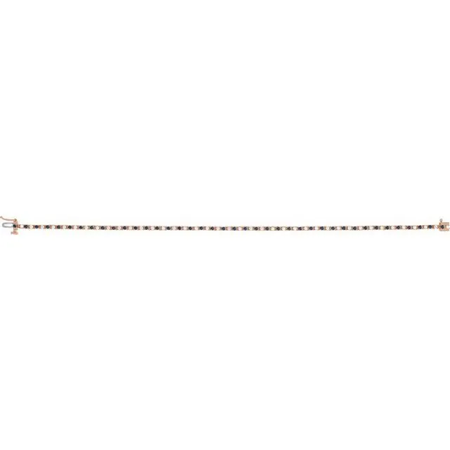 14K Yellow Gold Natural Blue Sapphire & 5/8 CTW Natural Diamond Link 7 1/4" Bracelet
