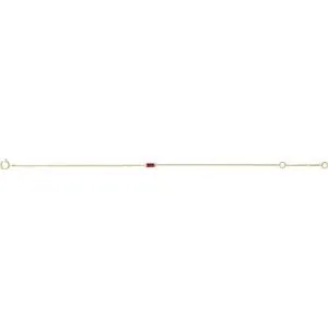 14K Yellow Straight Baguette Natural Ruby 6 1/2-7 1/2" Bracelet