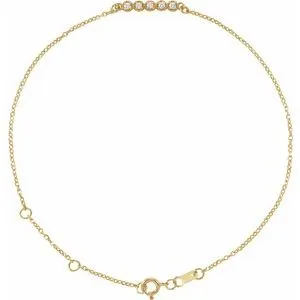 14K Yellow.07 CTW Diamond Bar 6 1/2-7 1/2" Bracelet