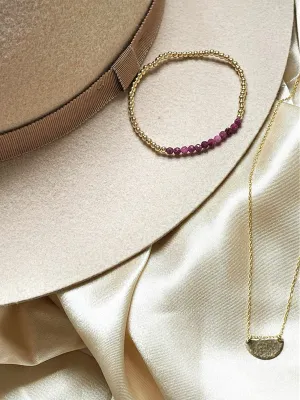 14KGF 3mm bead bracelets with gemstones