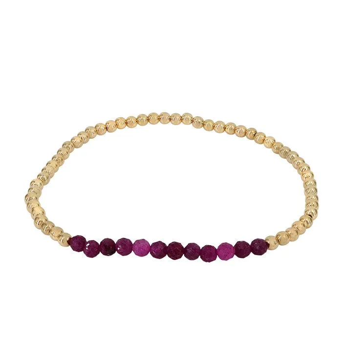14KGF 3mm bead bracelets with gemstones