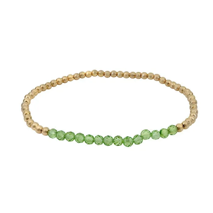 14KGF 3mm bead bracelets with gemstones
