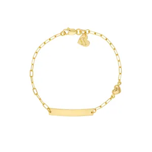 14kt Yellow Gold Children’s Engravable ID Bracelet with Pendants