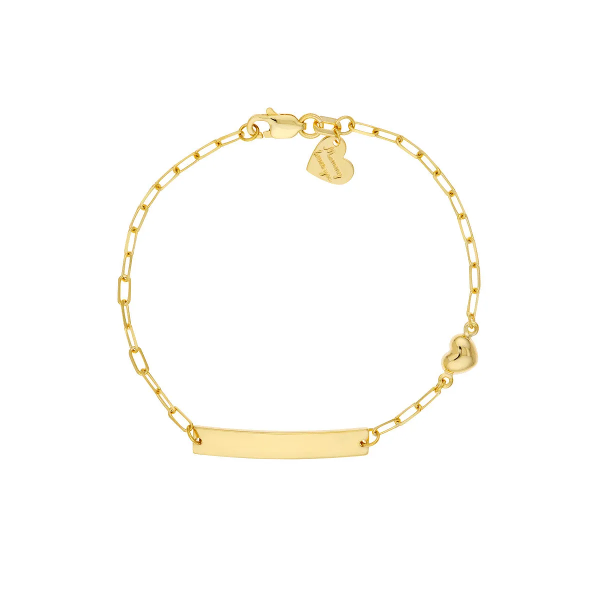 14kt Yellow Gold Children’s Engravable ID Bracelet with Pendants