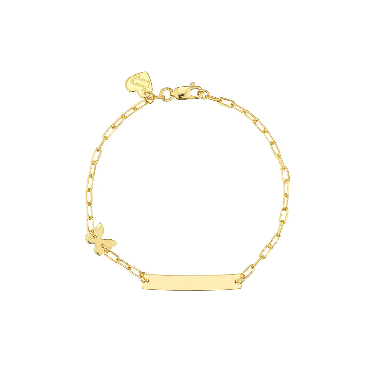 14kt Yellow Gold Children’s Engravable ID Bracelet with Pendants