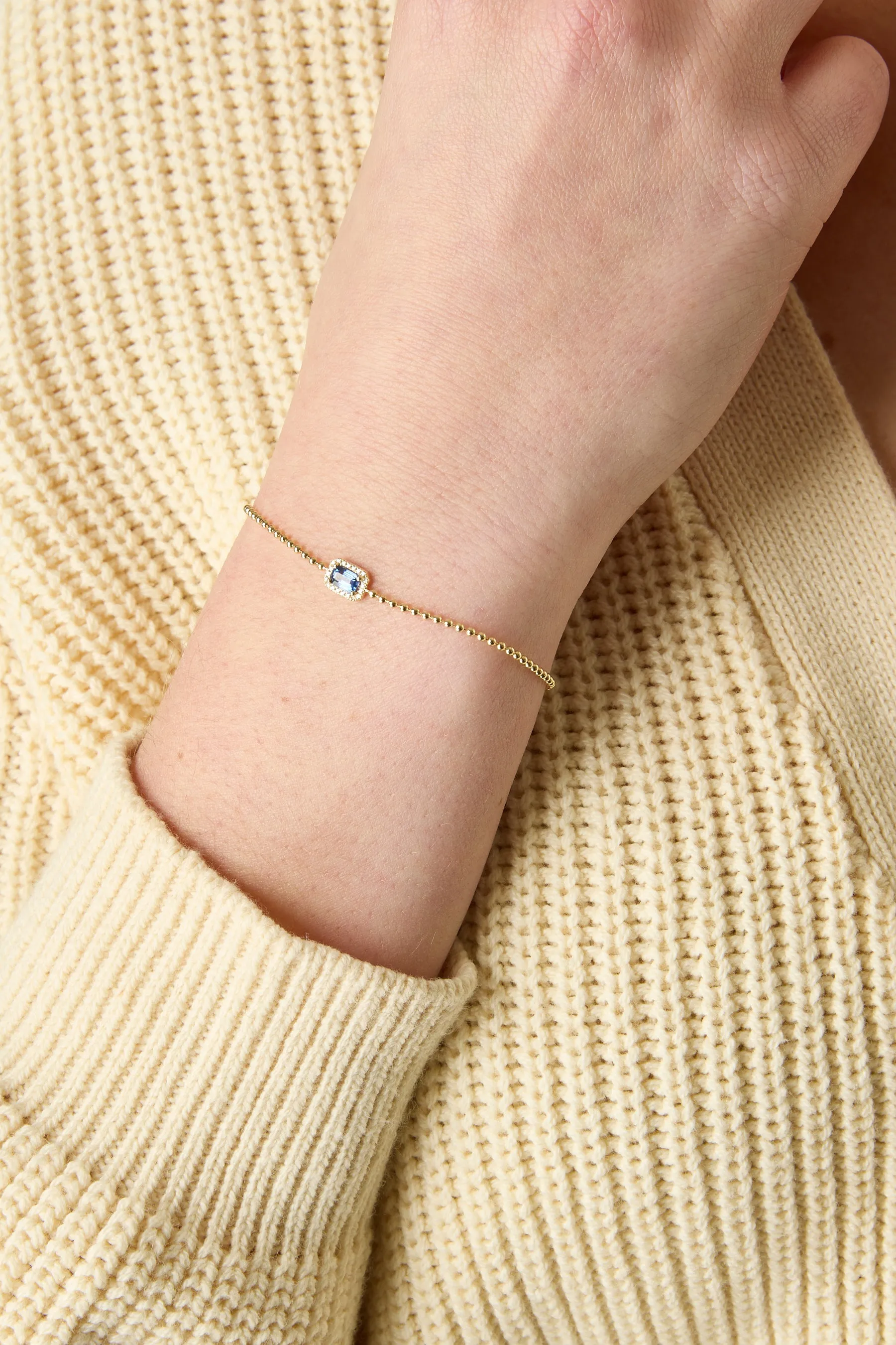 14KY Blue Sapphire Diamond Bracelet