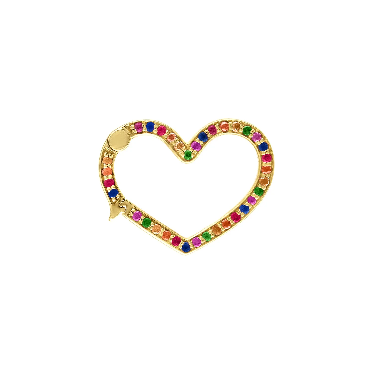 14KY Rainbow Heart Motif Closure Lock