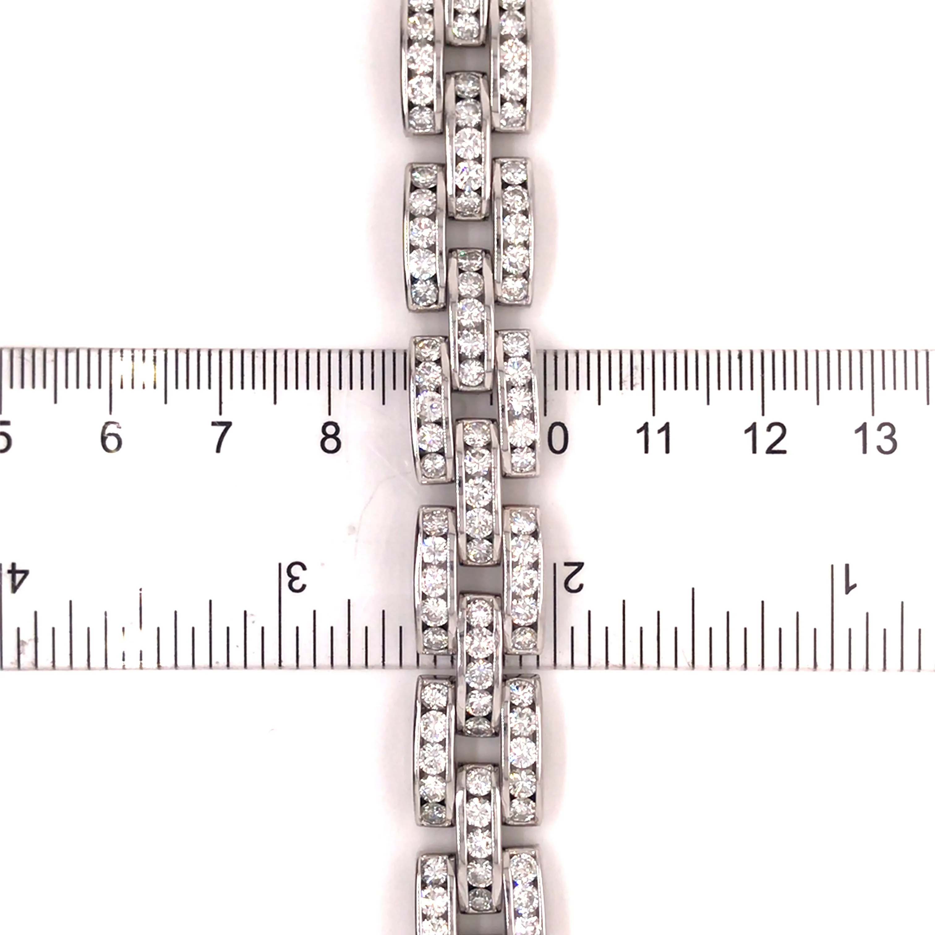 18K Diamond Link Bracelet White Gold