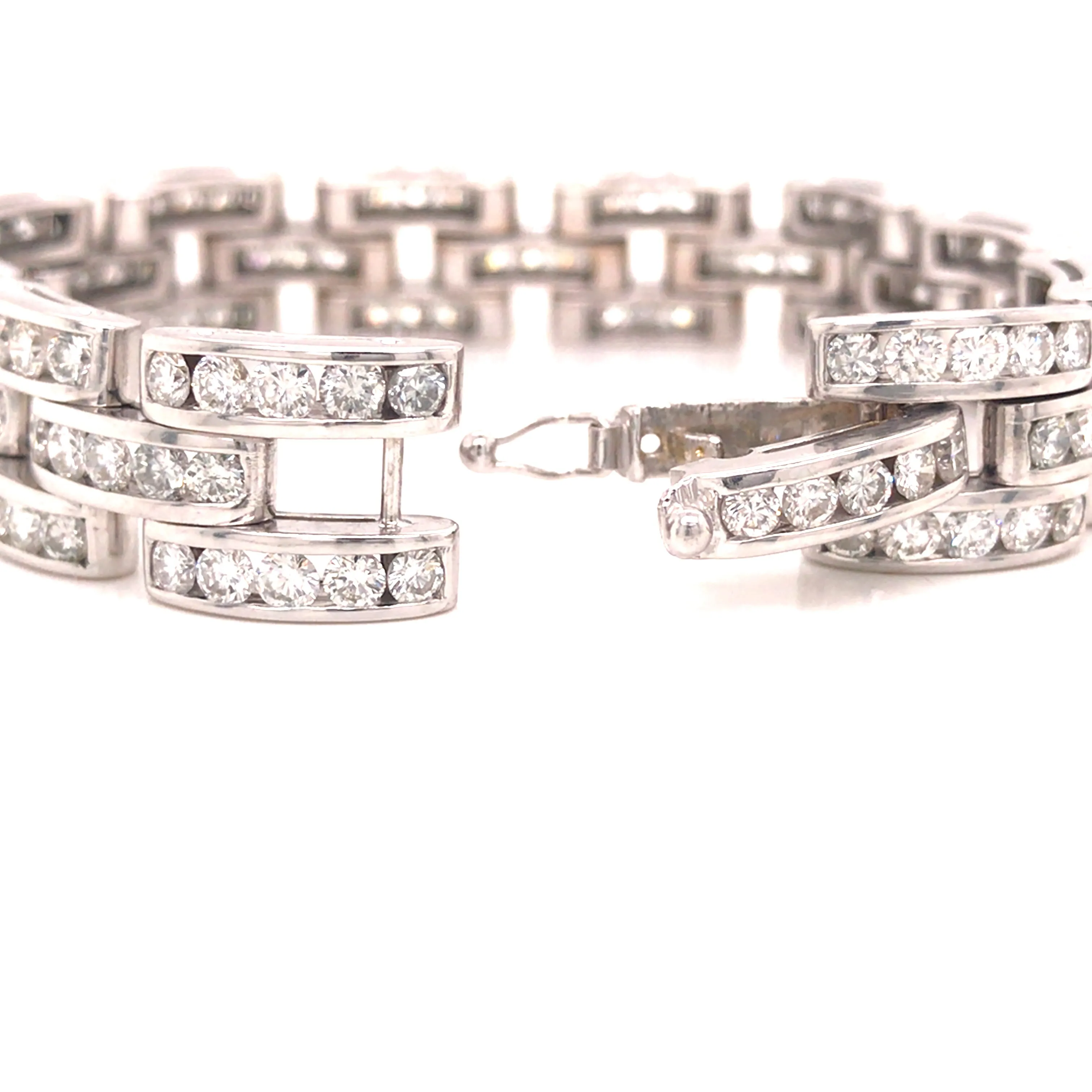 18K Diamond Link Bracelet White Gold