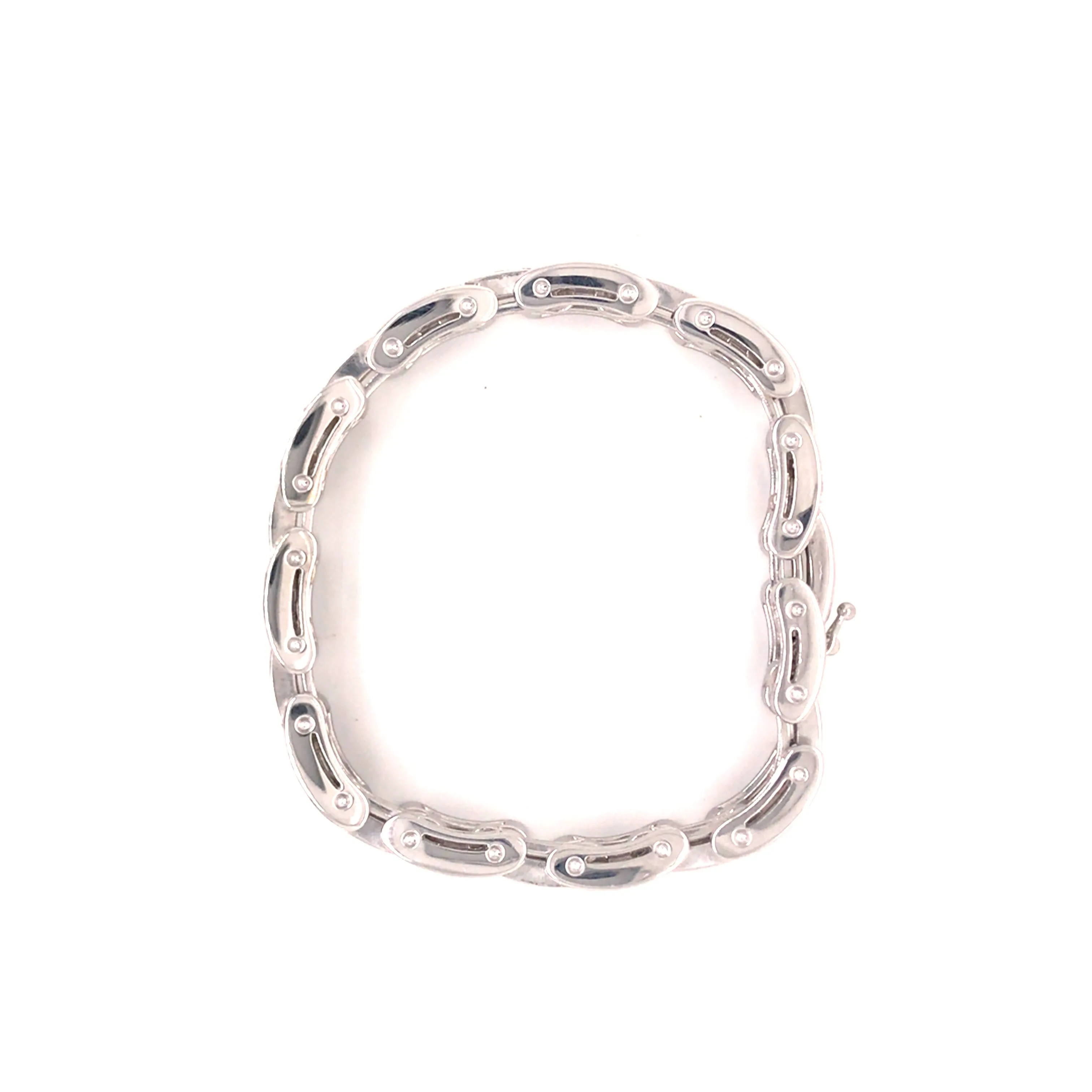18K Diamond Link Bracelet White Gold