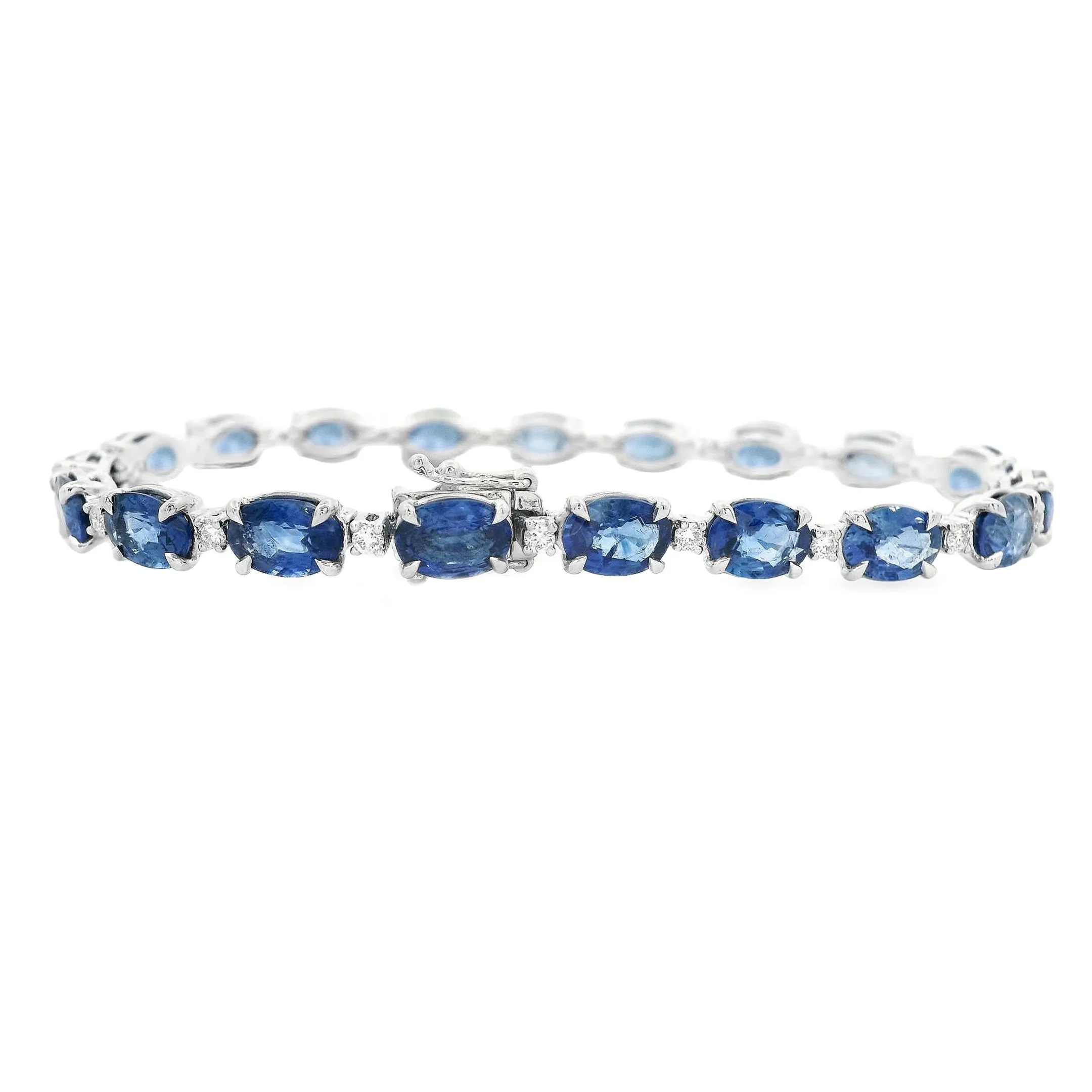 18k White Gold Diamond & Sapphire Bracelet
