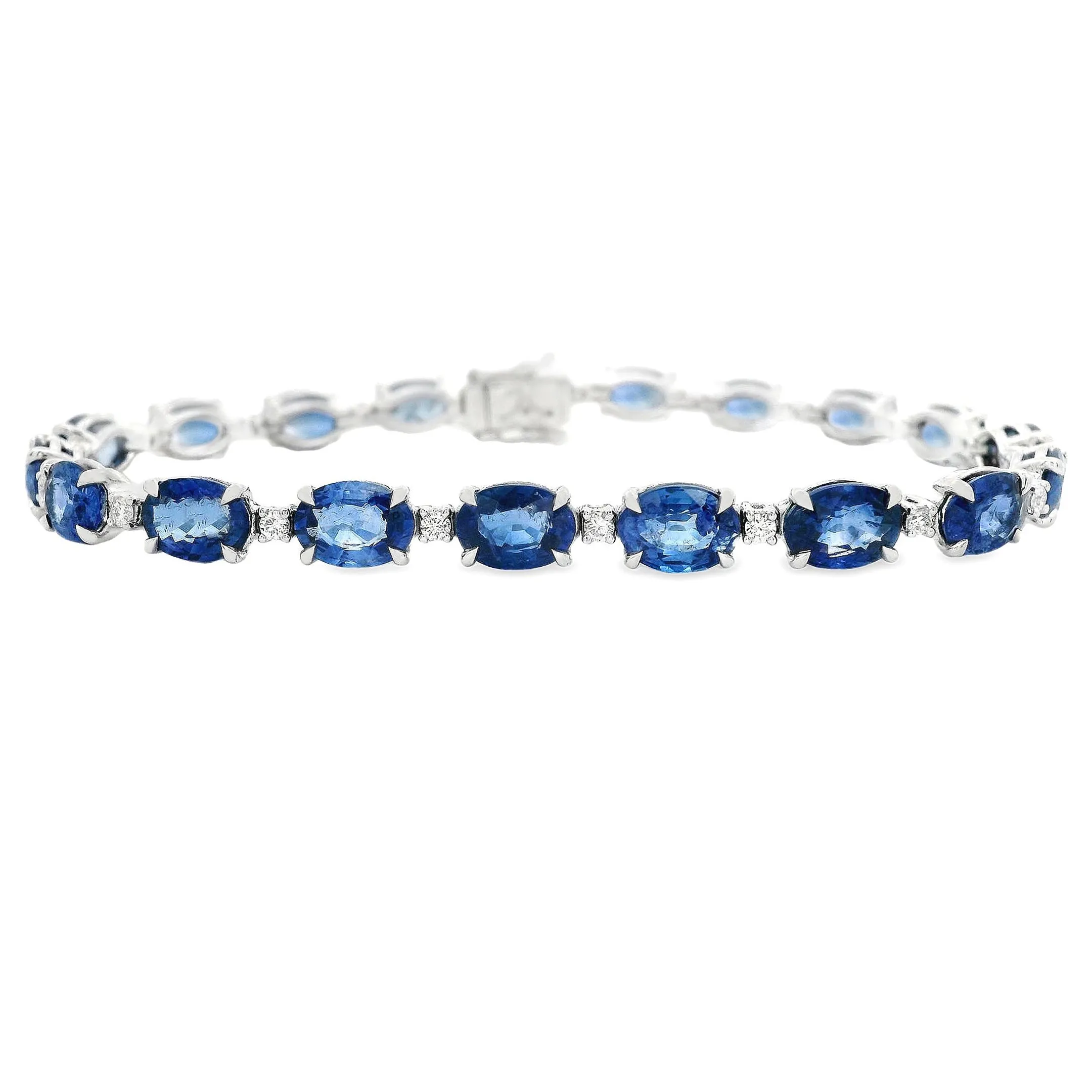 18k White Gold Diamond & Sapphire Bracelet