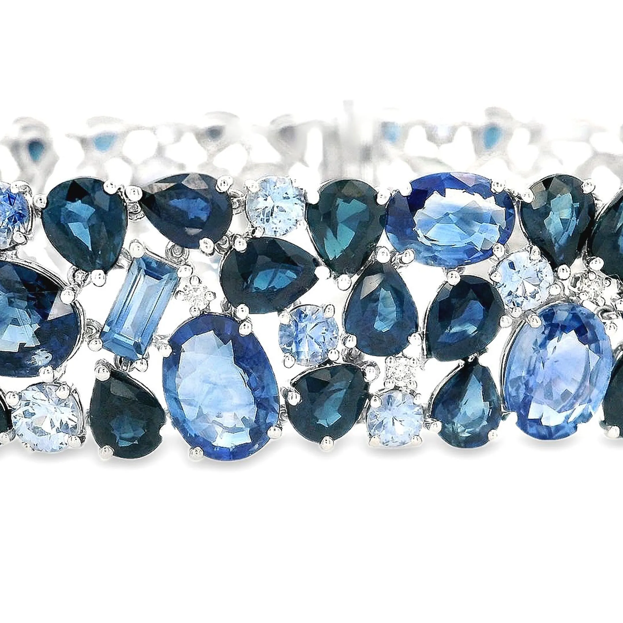18k White Gold Diamond and Sapphire Bracelet