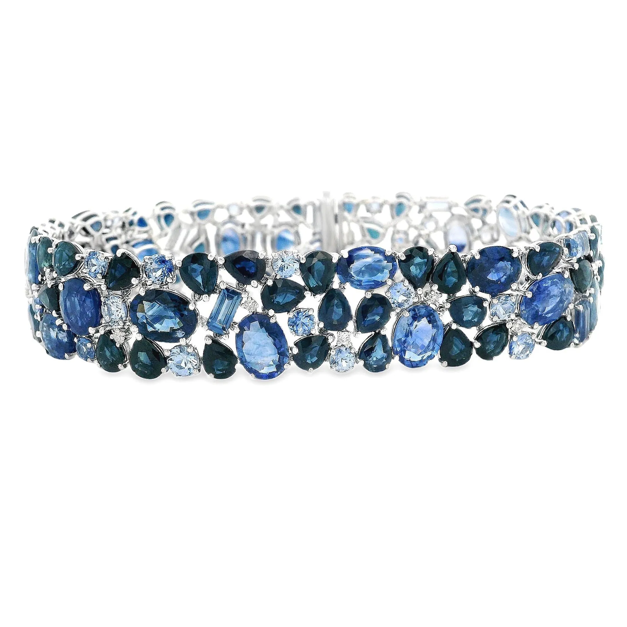 18k White Gold Diamond and Sapphire Bracelet