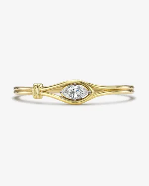 18K Yellow Gold Marquise Bangle