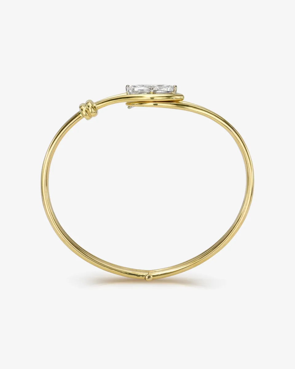 18K Yellow Gold Marquise Bangle