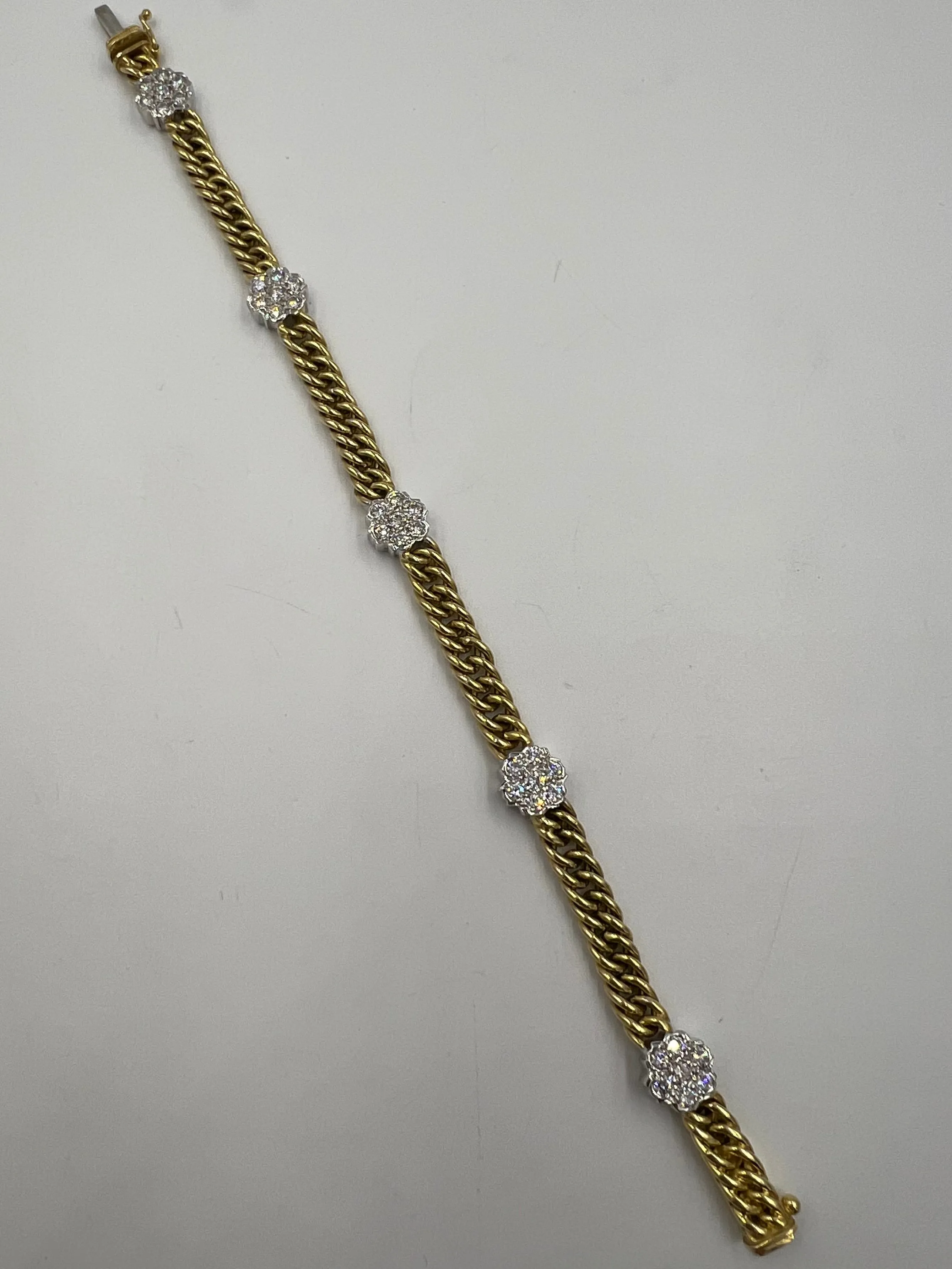 1970s Yellow Gold Diamond Link Bracelet