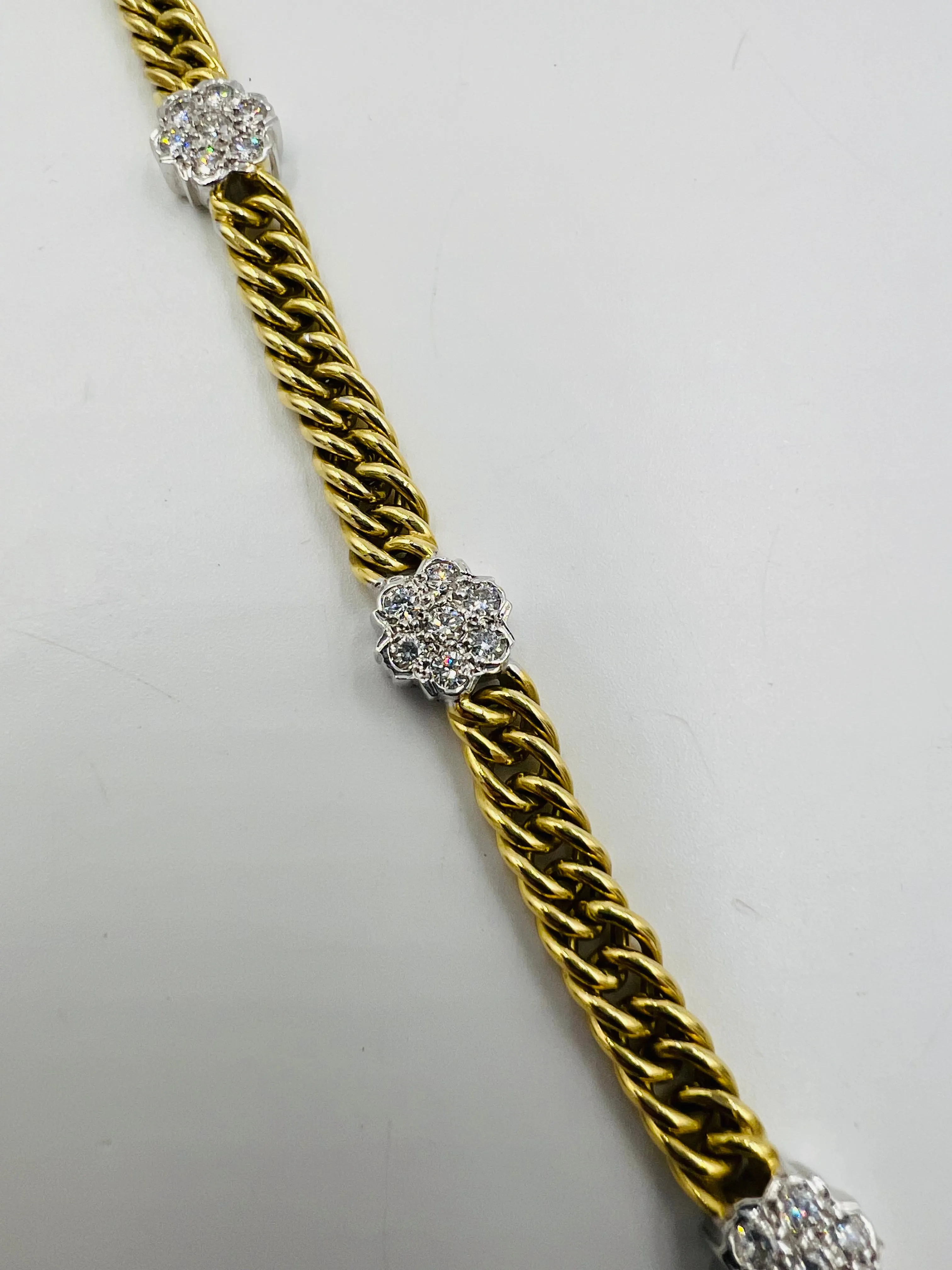 1970s Yellow Gold Diamond Link Bracelet