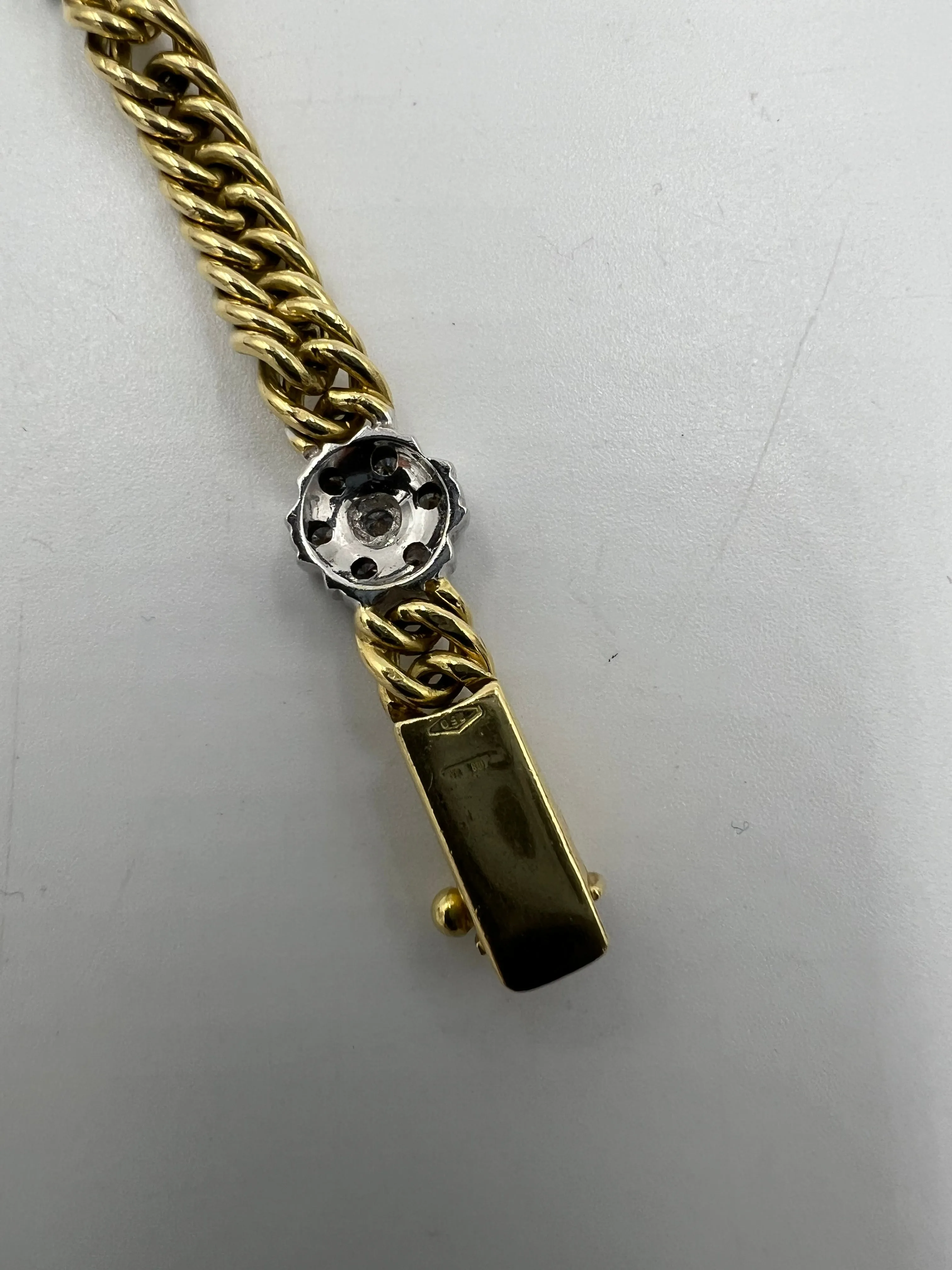 1970s Yellow Gold Diamond Link Bracelet