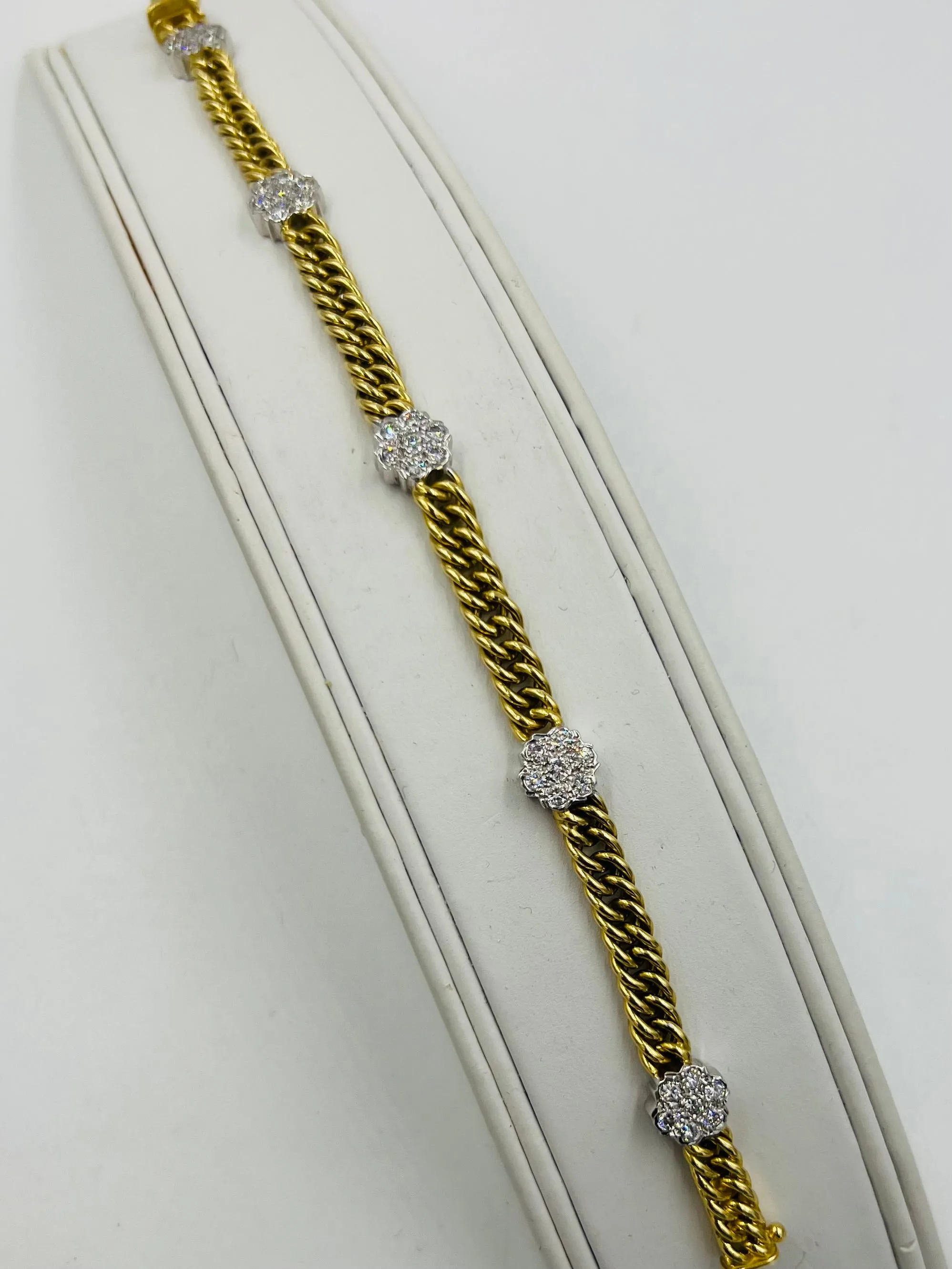 1970s Yellow Gold Diamond Link Bracelet