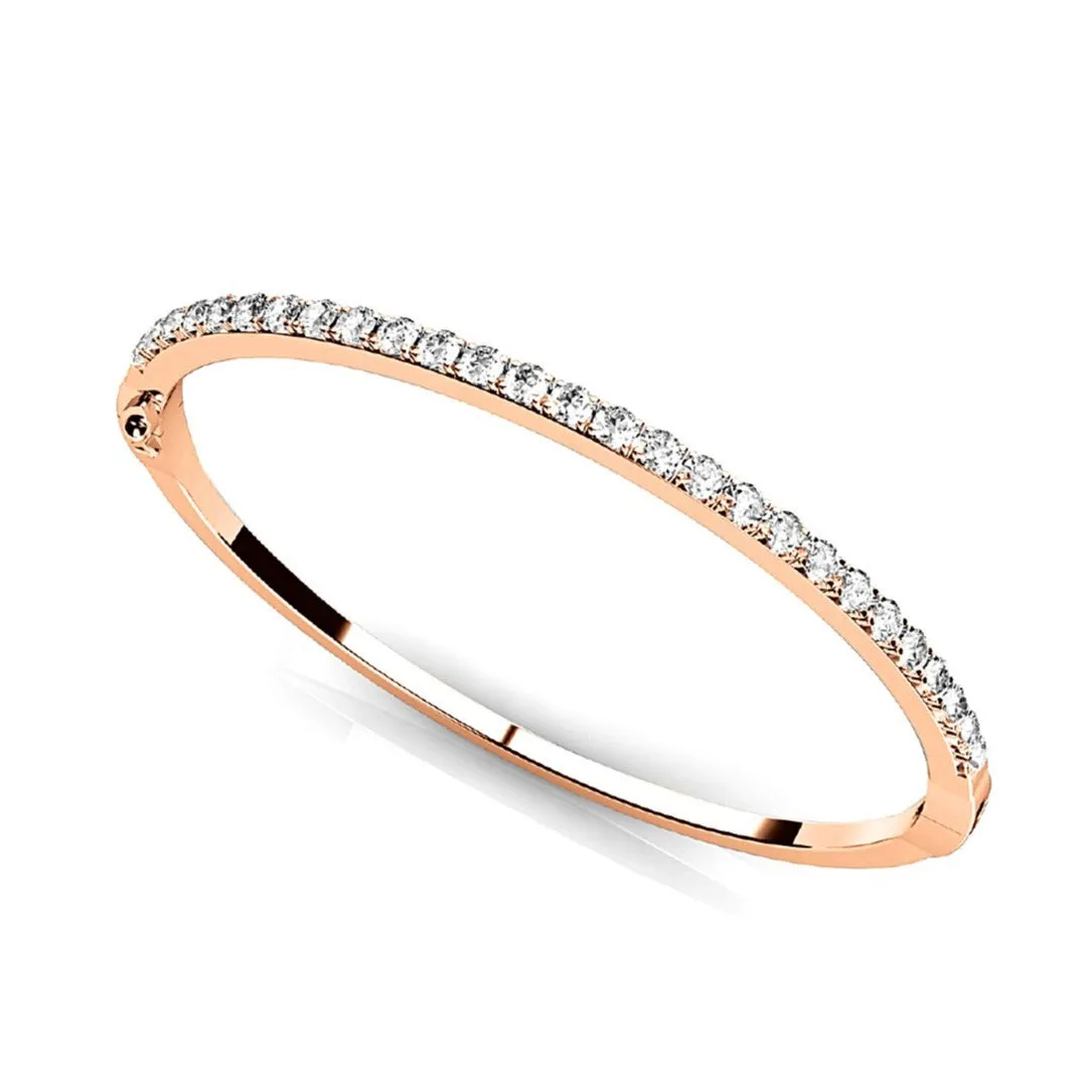 2.0 ctw Round Diamond Classic Bangle Bracelet Pave Set