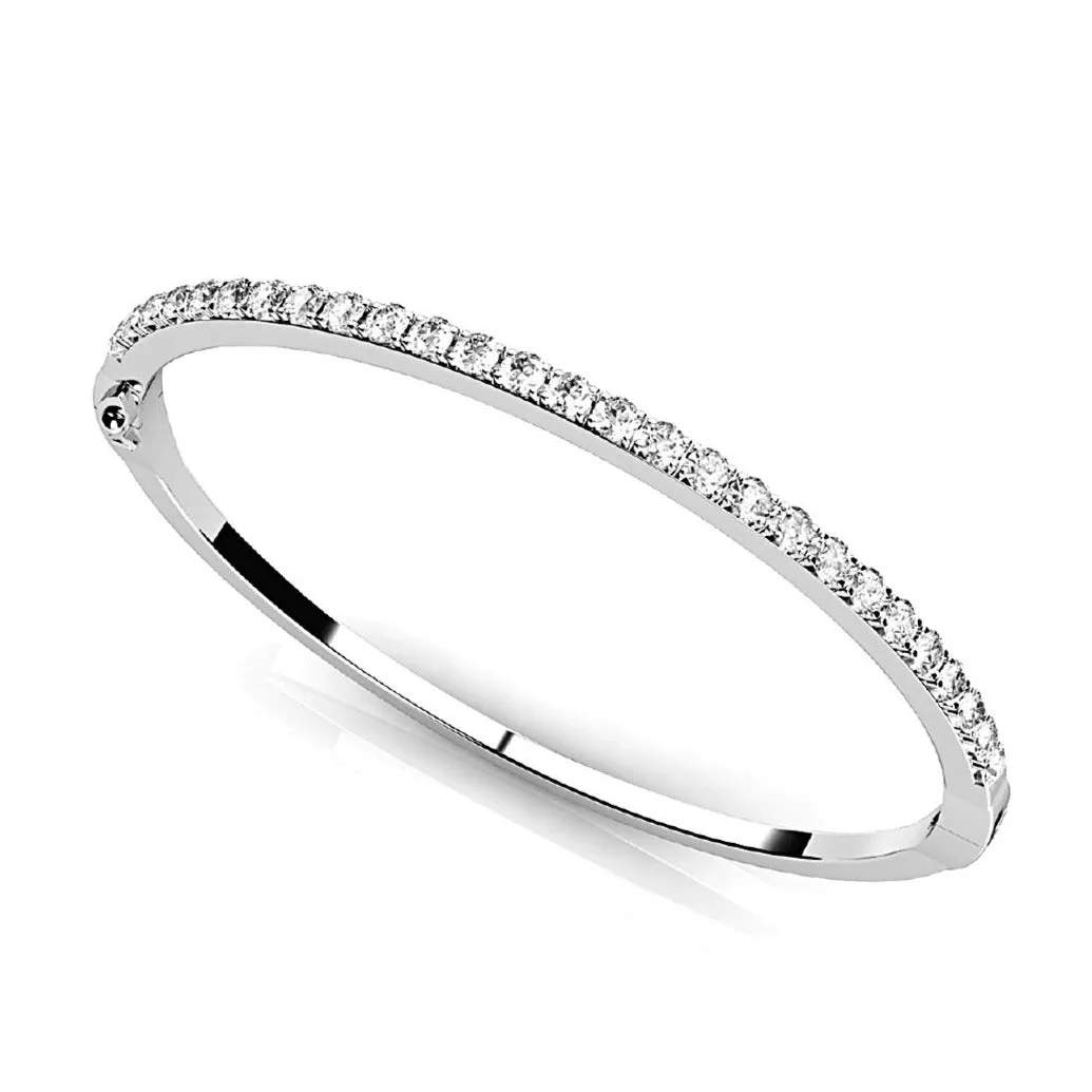 2.0 ctw Round Diamond Classic Bangle Bracelet Pave Set