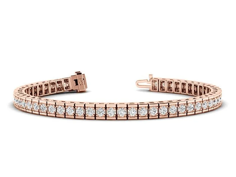 2.00-5.00 CT Round Cut Lab Grown Diamonds - Tennis Bracelet