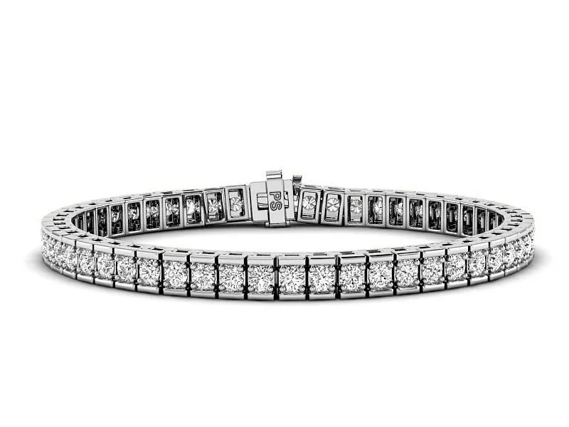 2.00-5.00 CT Round Cut Lab Grown Diamonds - Tennis Bracelet