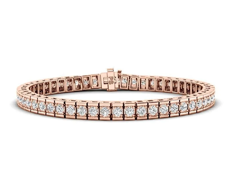 2.00-5.00 CT Round Cut Lab Grown Diamonds - Tennis Bracelet
