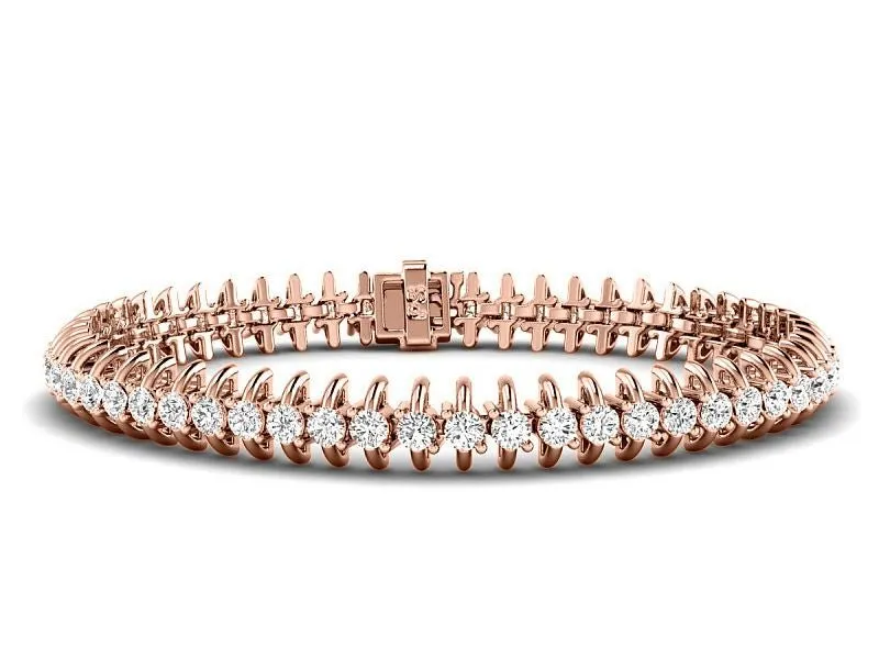 2.00-7.00 CT Round Cut Lab Grown Diamonds - Tennis Bracelet