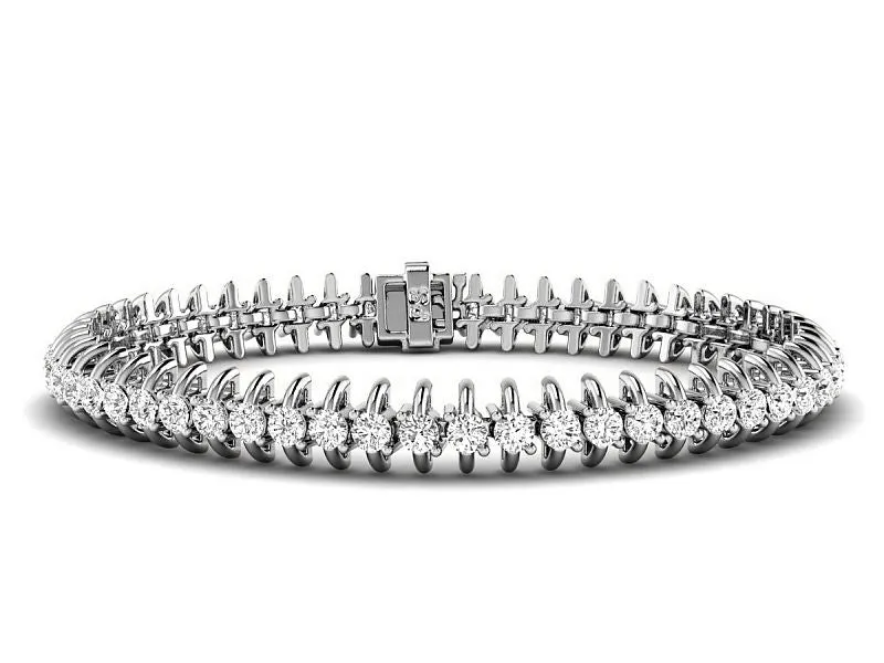 2.00-7.00 CT Round Cut Lab Grown Diamonds - Tennis Bracelet