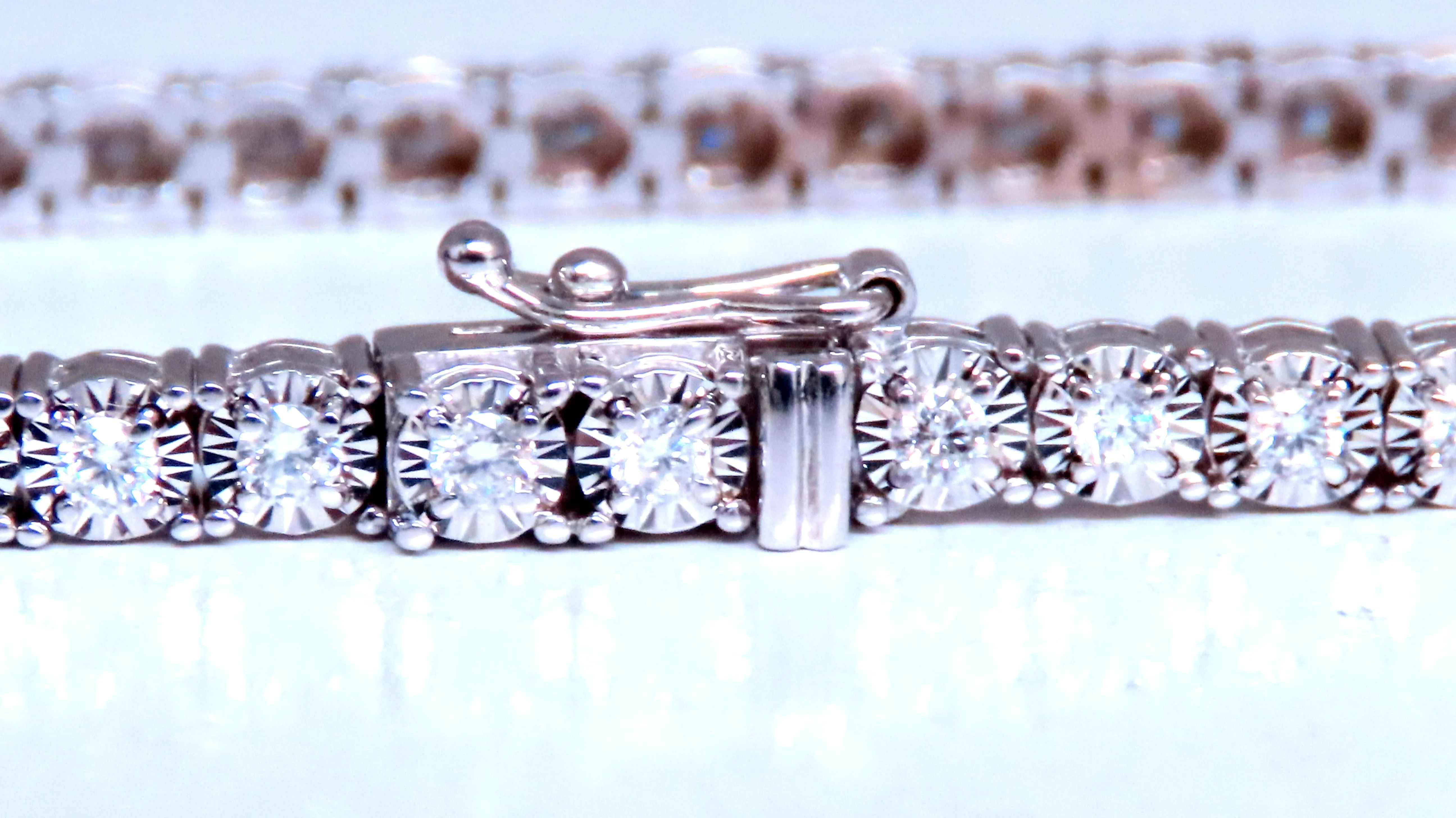 2.40ct natural round diamonds bracelet 14kt gold 12467