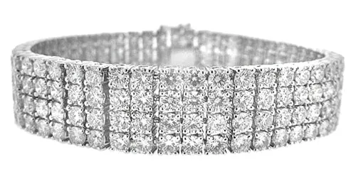 26.65ct t.w. Four Row Diamond Pave Statement Bracelet