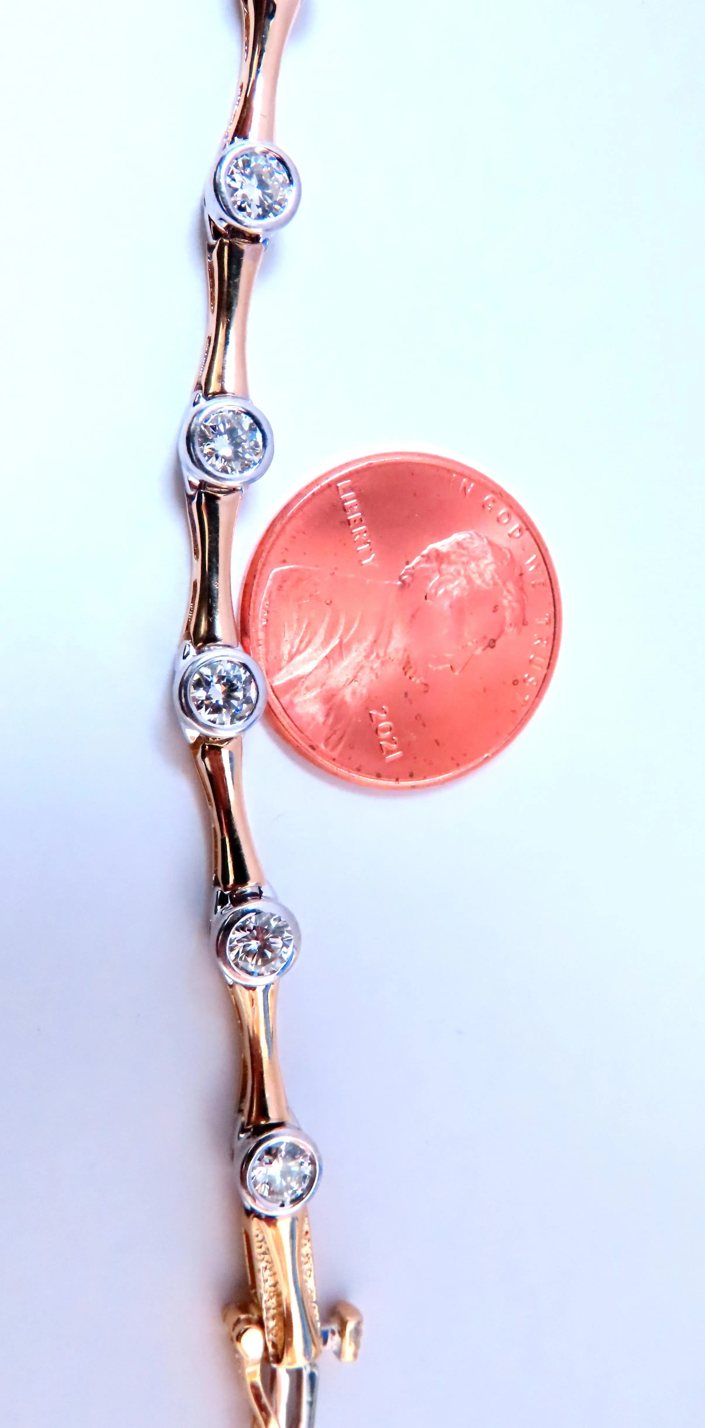 2.80ct Natural Diamonds Flush mount Tube Link Bracelet 14kt 12637
