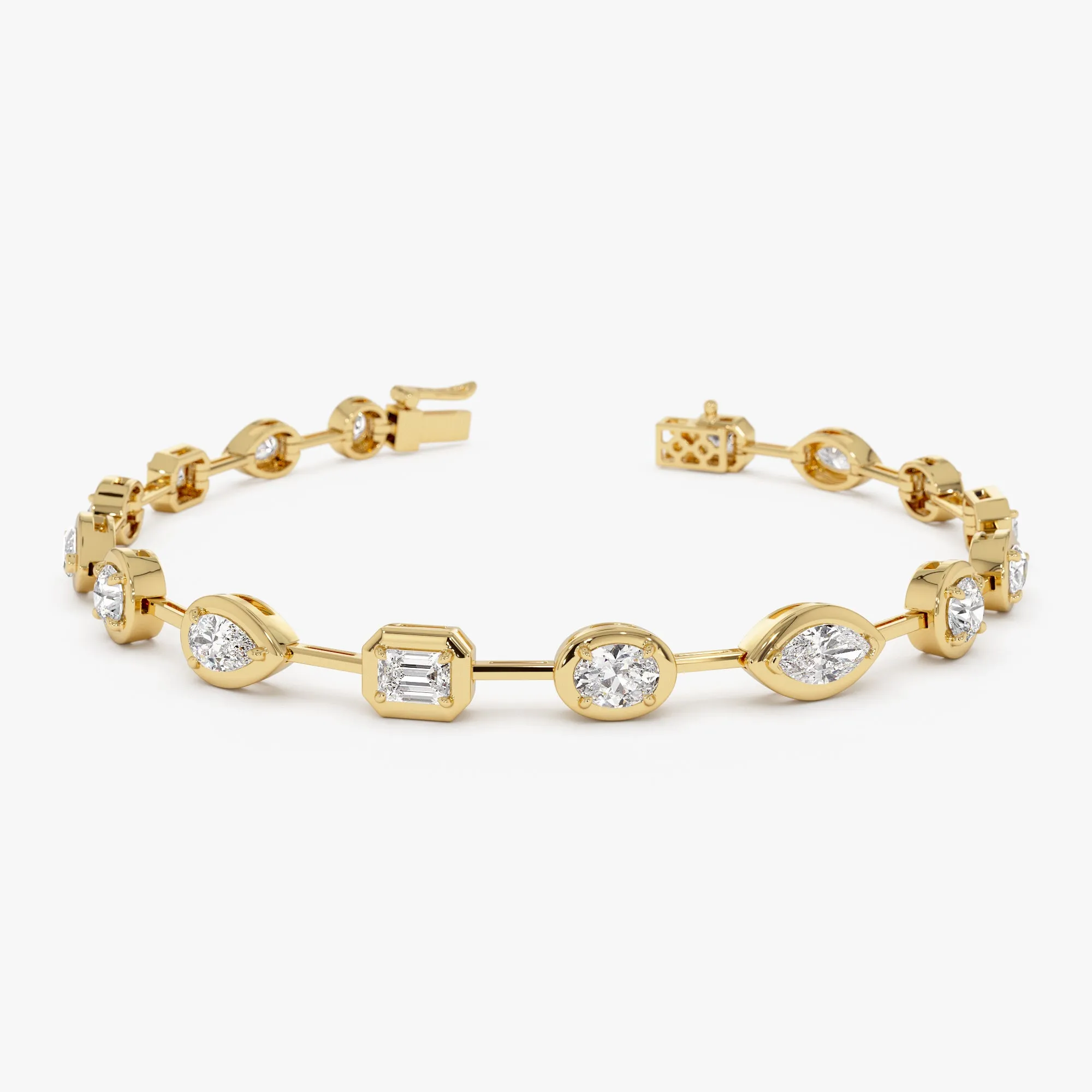 3.25 ctw 14k Mixed Cut Lab Grown Diamond Bar Bracelet - Kimberly