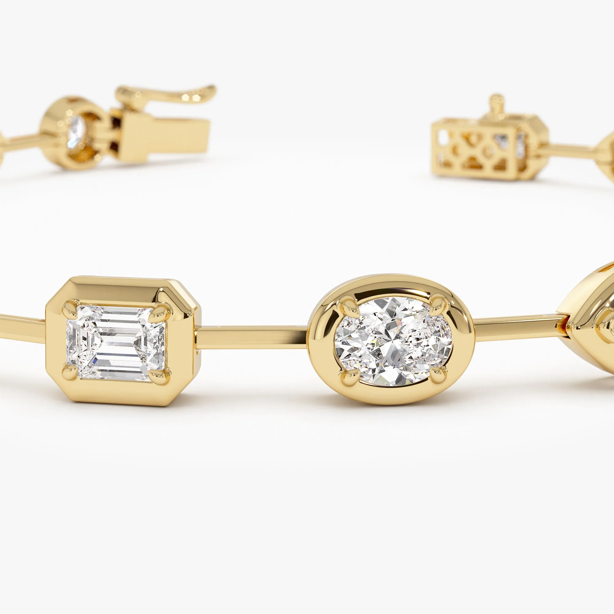 3.25 ctw 14k Mixed Cut Lab Grown Diamond Bar Bracelet - Kimberly