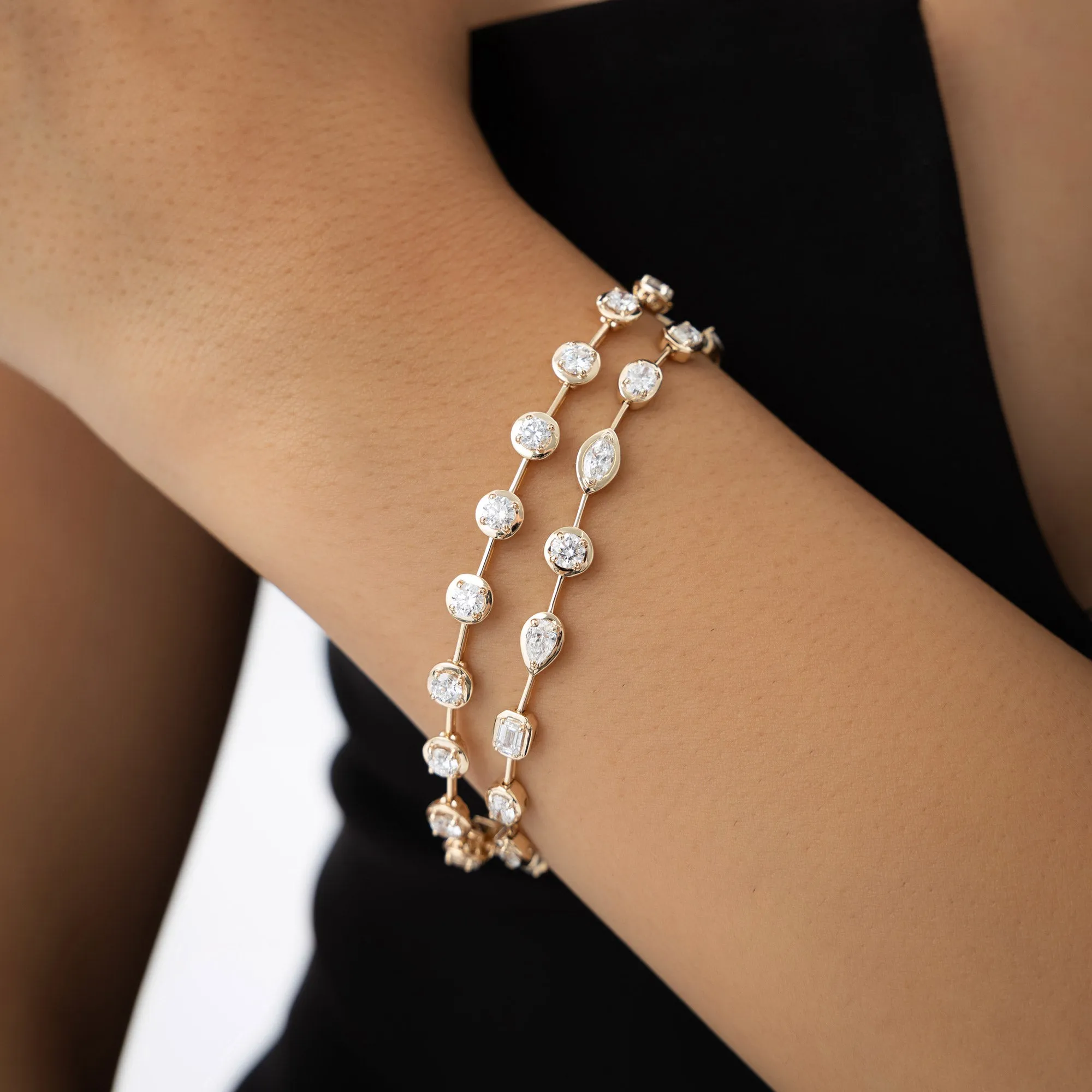 3.25 ctw 14k Mixed Cut Lab Grown Diamond Bar Bracelet - Kimberly
