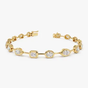 3.25 ctw 14k Mixed Cut Lab Grown Diamond Bar Bracelet - Kimberly