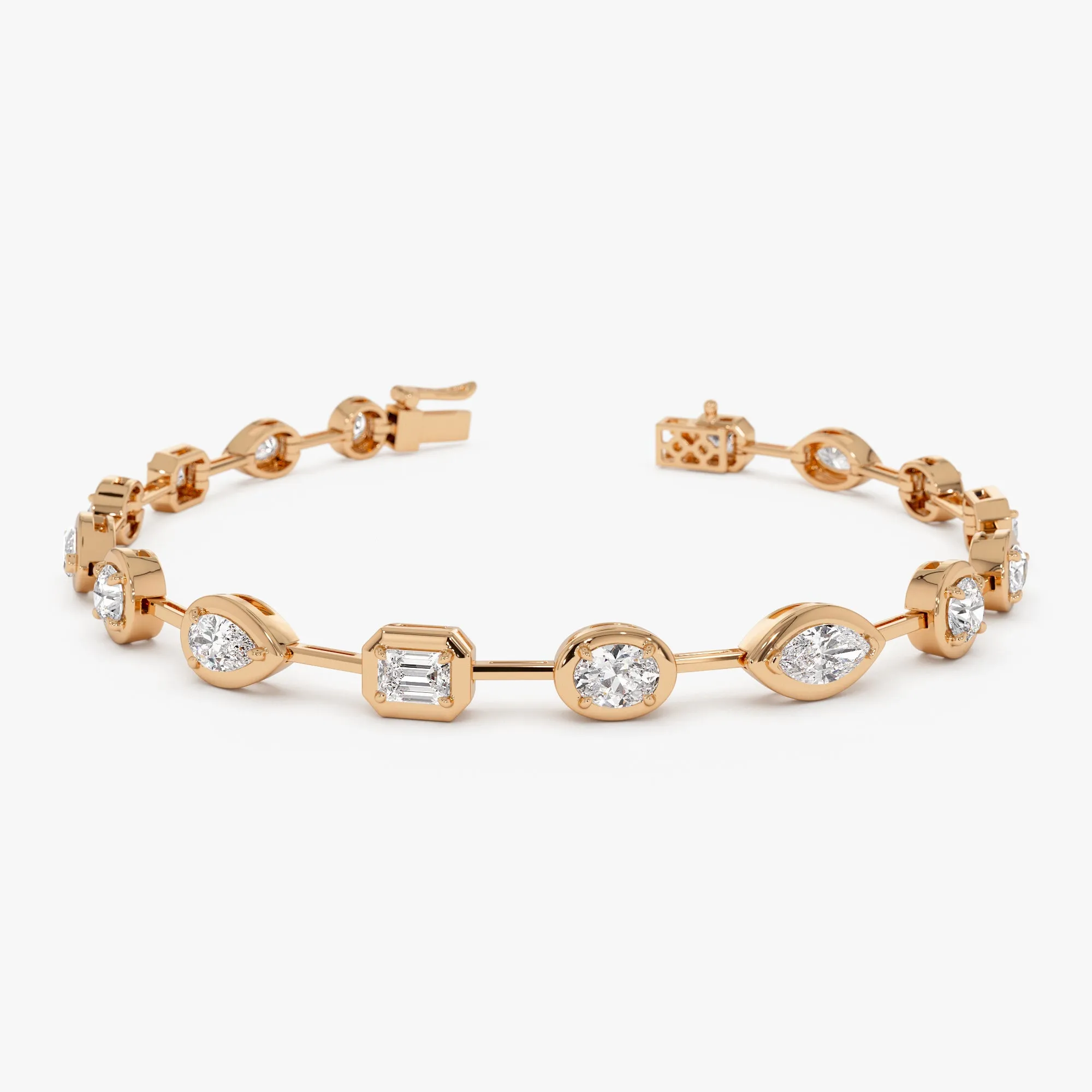 3.25 ctw 14k Mixed Cut Lab Grown Diamond Bar Bracelet - Kimberly