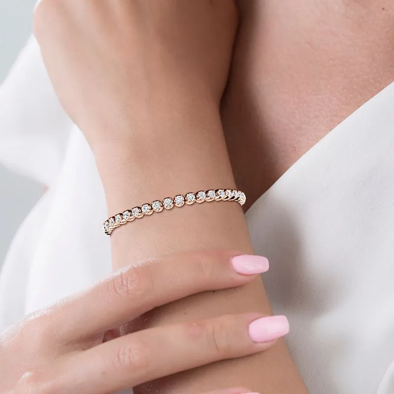 3.50-10.00 CT Round Cut Lab Grown Diamonds - Tennis Bracelet