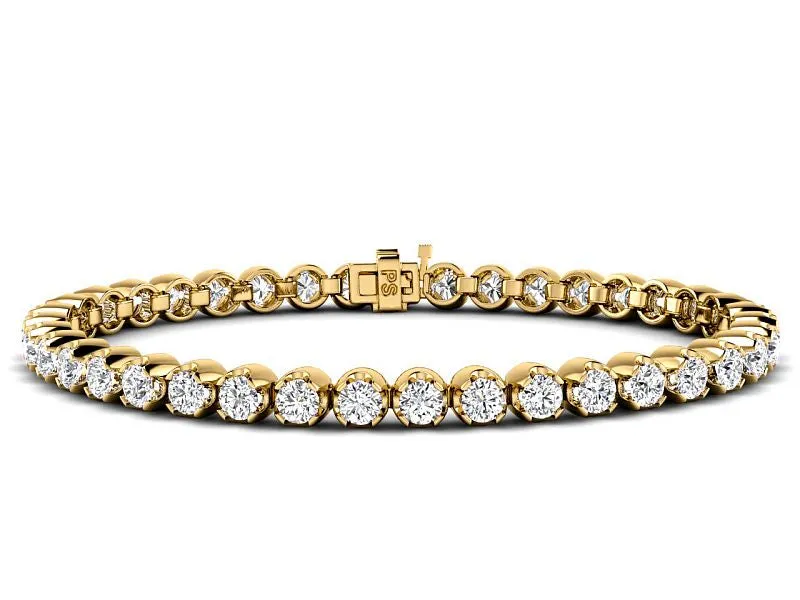 3.50-10.00 CT Round Cut Lab Grown Diamonds - Tennis Bracelet