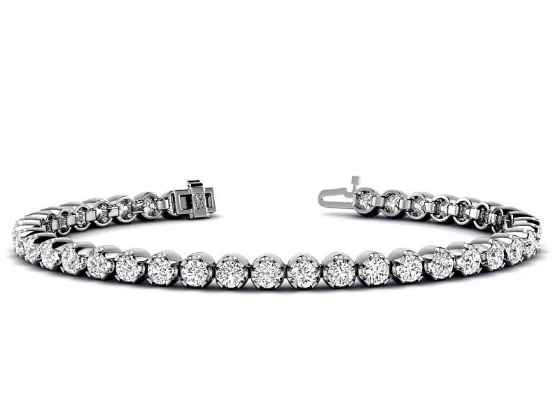 3.50-10.00 CT Round Cut Lab Grown Diamonds - Tennis Bracelet