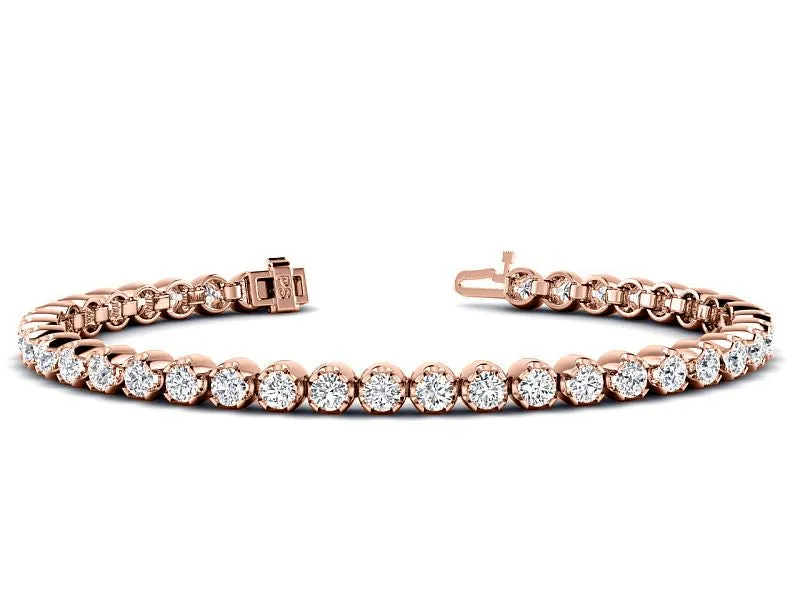 3.50-10.00 CT Round Cut Lab Grown Diamonds - Tennis Bracelet