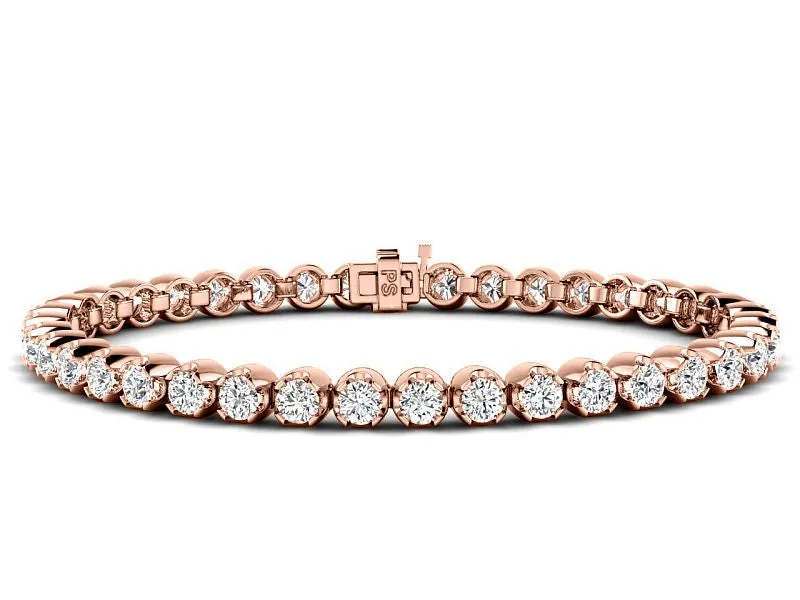 3.50-10.00 CT Round Cut Lab Grown Diamonds - Tennis Bracelet