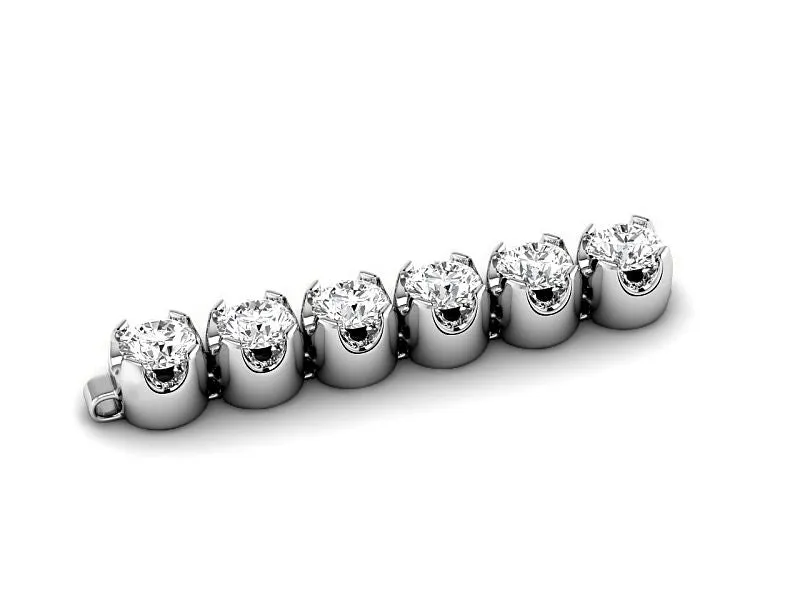 3.50-10.00 CT Round Cut Lab Grown Diamonds - Tennis Bracelet