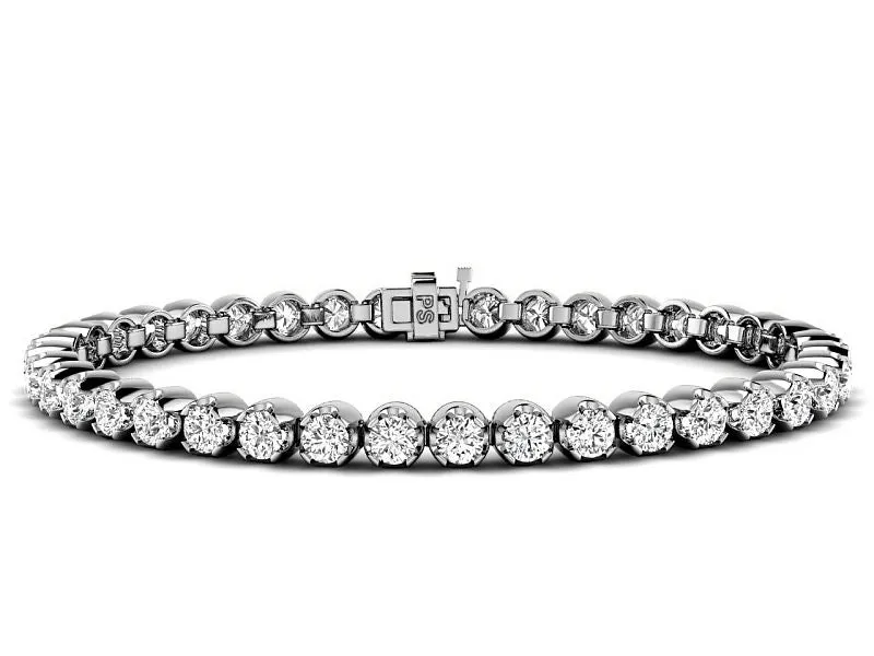 3.50-10.00 CT Round Cut Lab Grown Diamonds - Tennis Bracelet