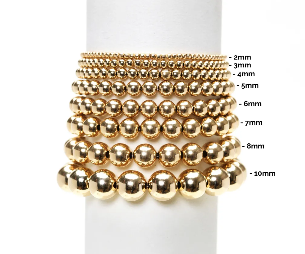 4mm Yellow Gold Filled Bracelet with 5mm Sterling Silver